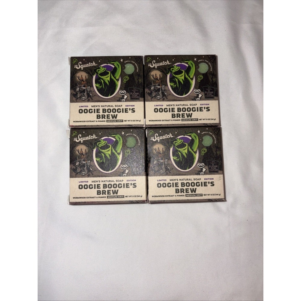 Dr. Squatch Oogie Boogie's Brew Soap Nightmare Christmas 5oz Lot 4 Mens Med Grit